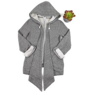 Splendid Heather Gray Open Front Drawstring Hooded Jacket Womens Size Small